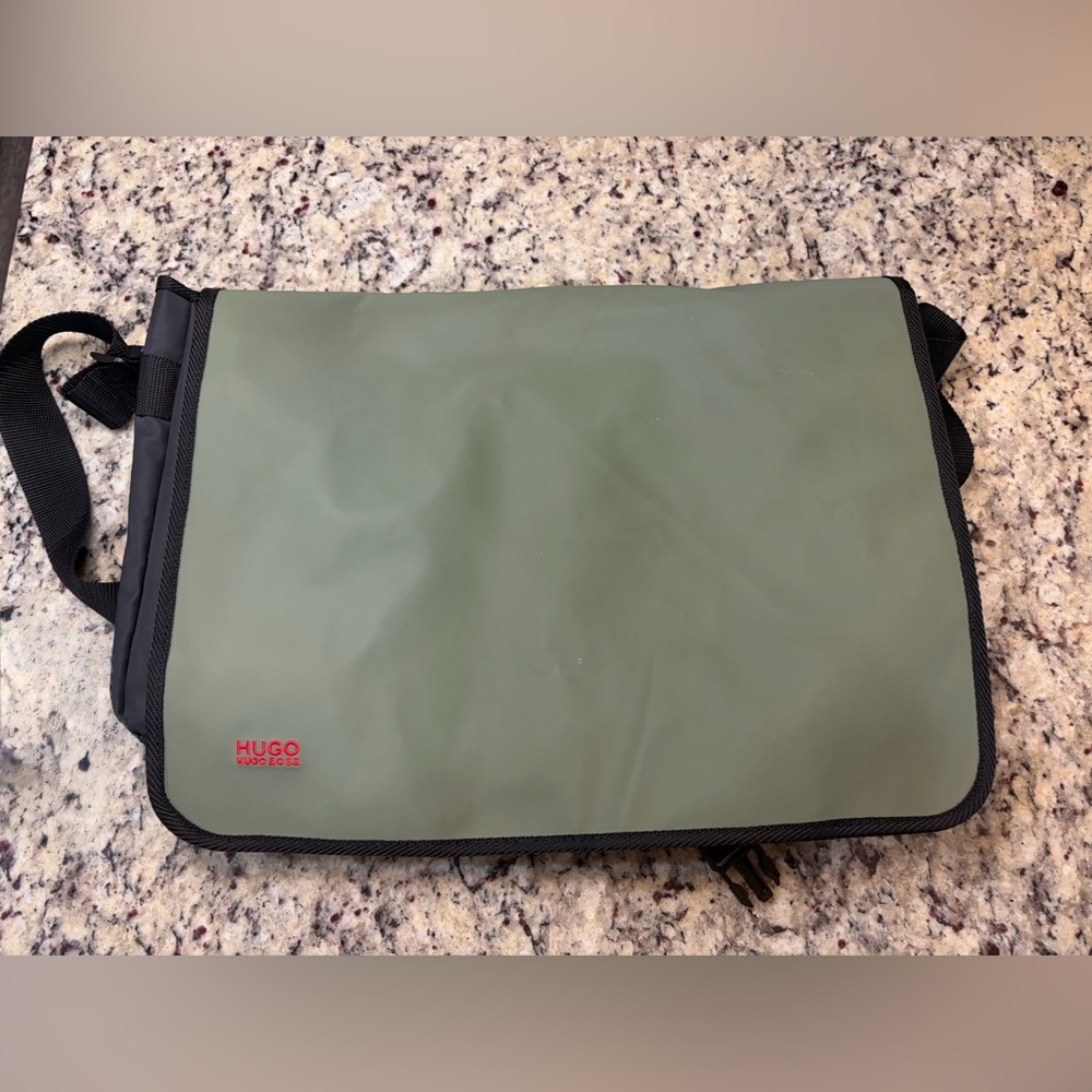 HUGO Olive Green Messenger Bag